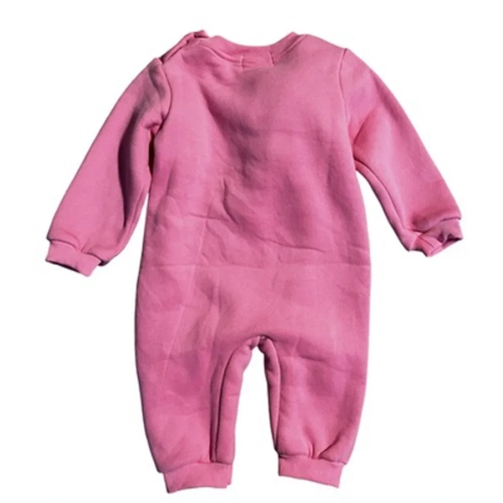 Lola + The Boys Coverall Girls 18-24 Months Pink Fleece Teddy Bear One Piece